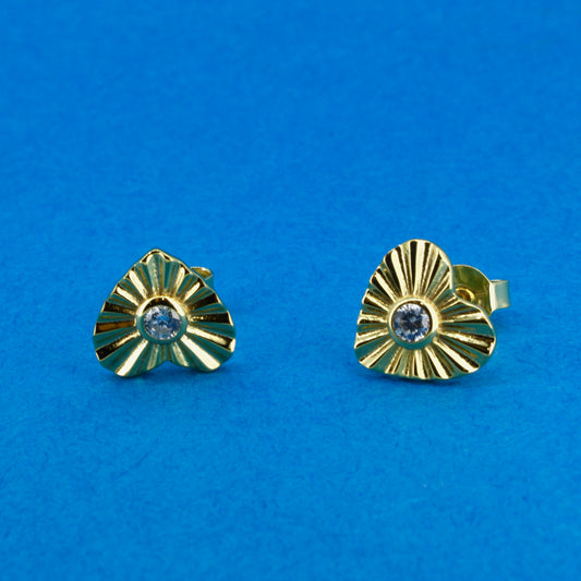 Gold Plated Heart Studs