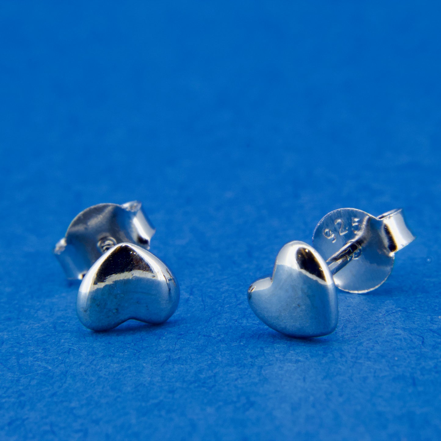 Silver Heart Studs