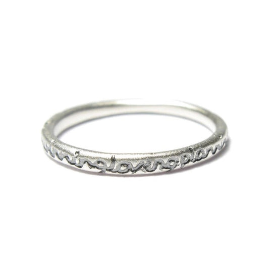 Slim Silver 'loving...' Ring