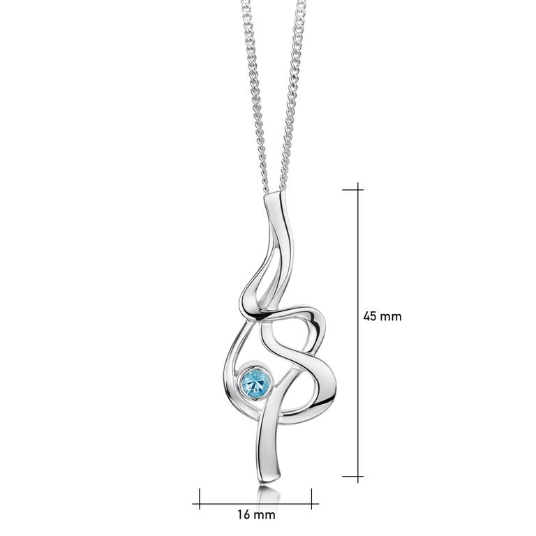 Tidal Silver Pendant Necklace