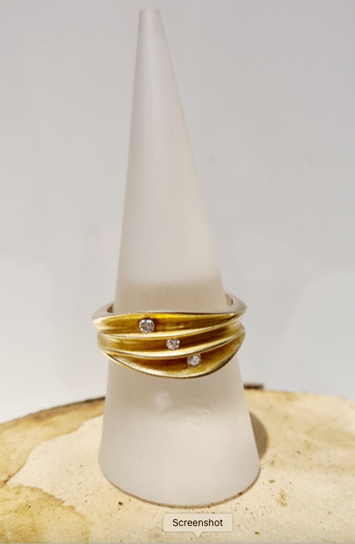 Triple Diamond Shell Ring