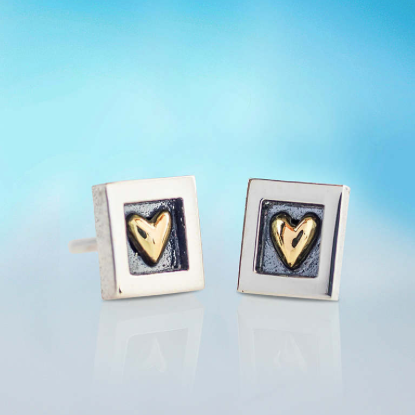 Heart of Gold Mini Studs