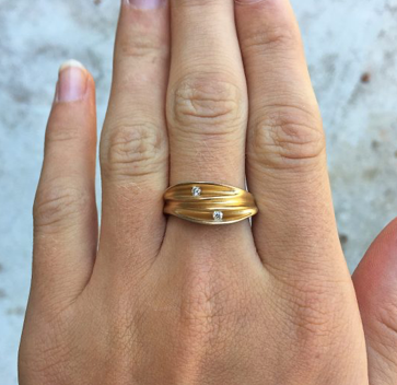 Double Diamond Shell Ring