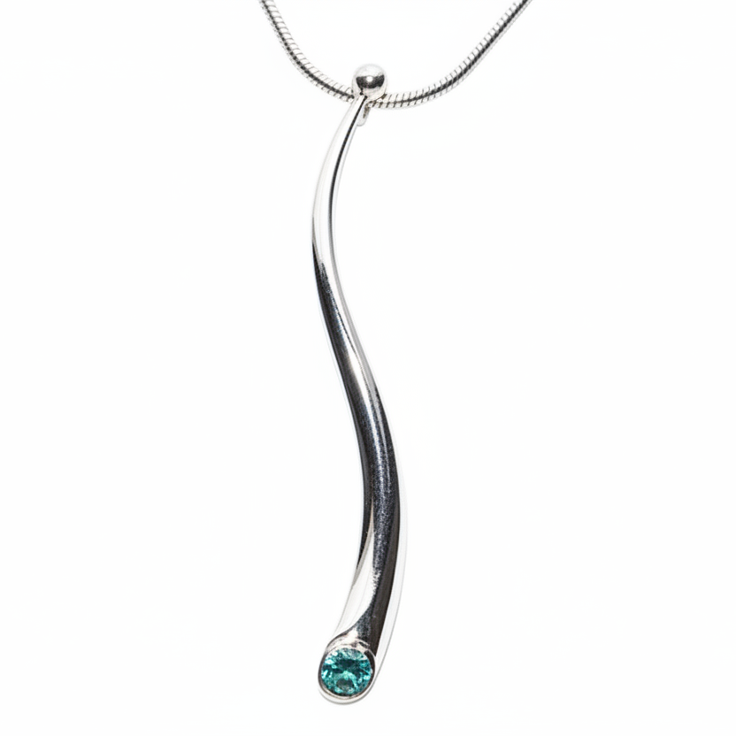 Swirl Wiggle Pendant Silver