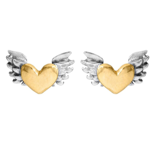 Chubby Winged Heart Earrings