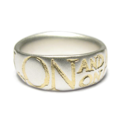 Wide 'ON AND ON' Ring