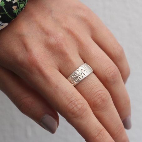 Wide 'ON AND ON' Ring