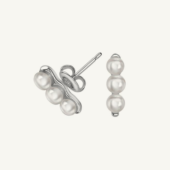 Triple Pearl Bar Studs