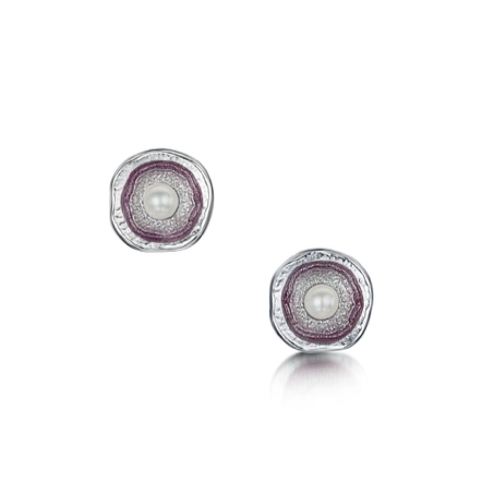 Lunar Pearl Petite Stud Earrings