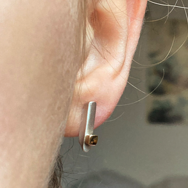 Silver 18ct Ingot Earrings