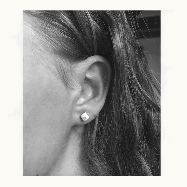 Square Diamond Studs