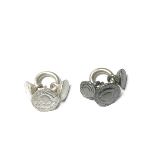 Silver 'Strata' Three Bud Charm