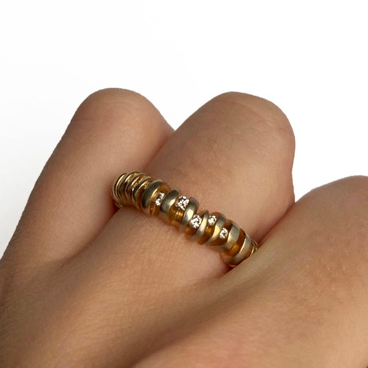 8 Diamond Jewelled Silver Band