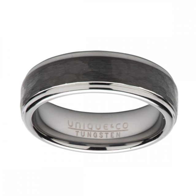 Tungsten Hammered Ring