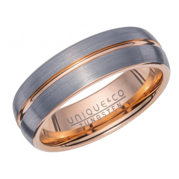 Rose Detail Tungsten Ring