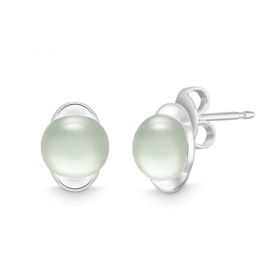 Sterling Silver Prasiolite Stud Earrings