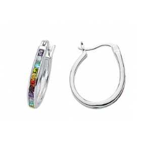 Rainbow Hoop Earrings