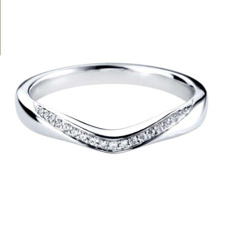 Platinum Curve Wedding Band