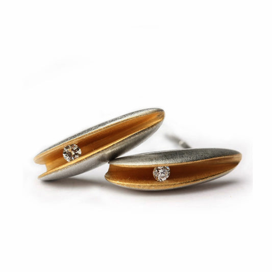 Shell Diamond Studs