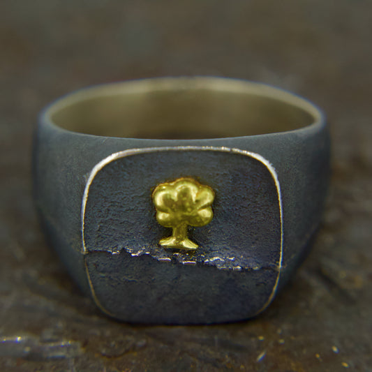 'Sandguss Baum' - Sandcast Tree Signet Ring