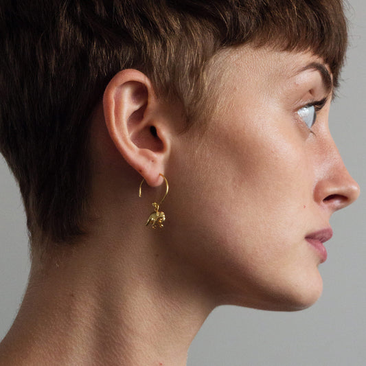 Indian Elephant Hoop Earrings