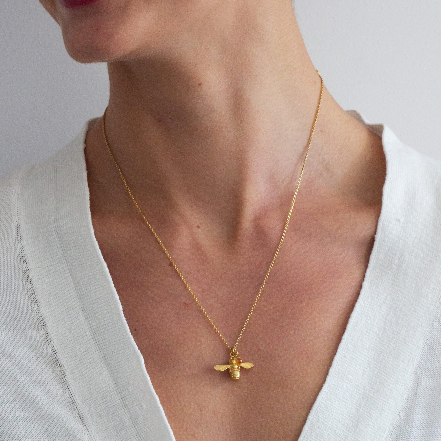 Honeybee and Citrine Necklace