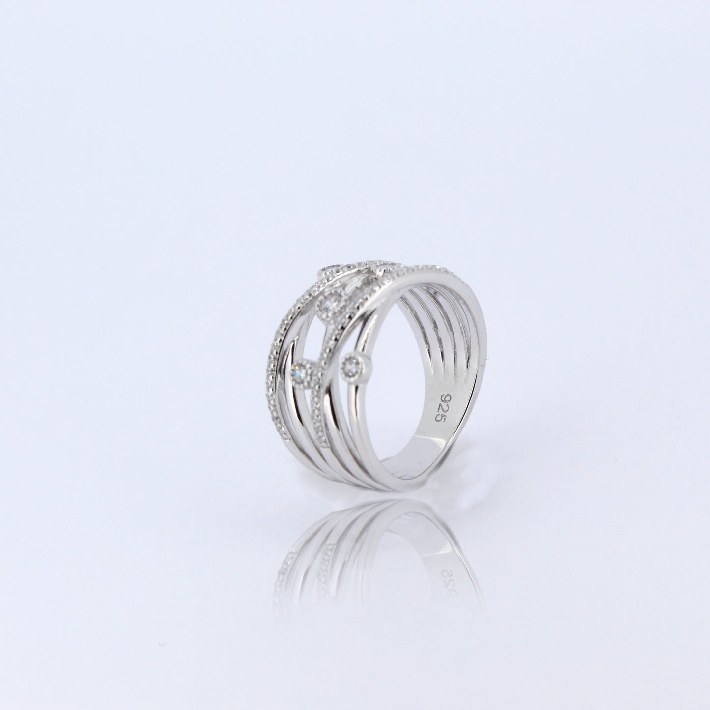 Silver CZ Galaxy Ring
