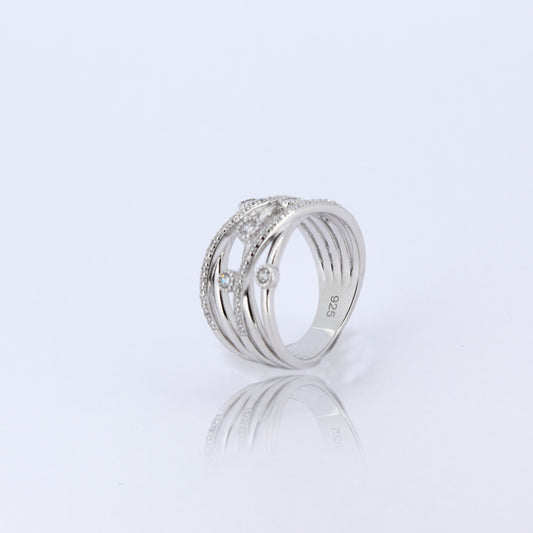 Silver CZ Galaxy Ring