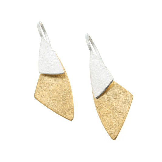 Gold Vermeil and Silver Triangle Drops