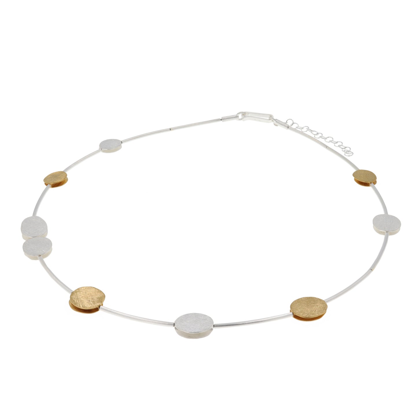 Gold Vermeil and White Silver Pebbles Necklet