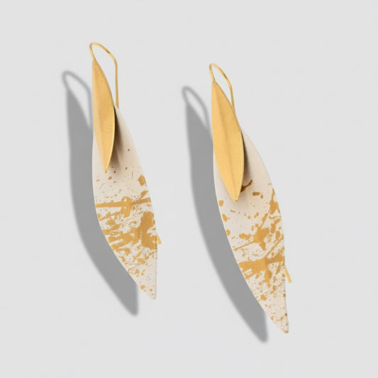 Large Layered Leaf Drop Earrings