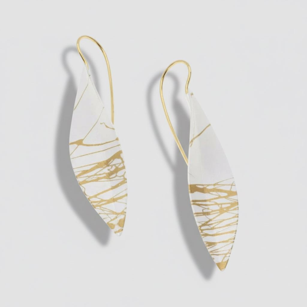 Painterly Leaf Drop Earrings