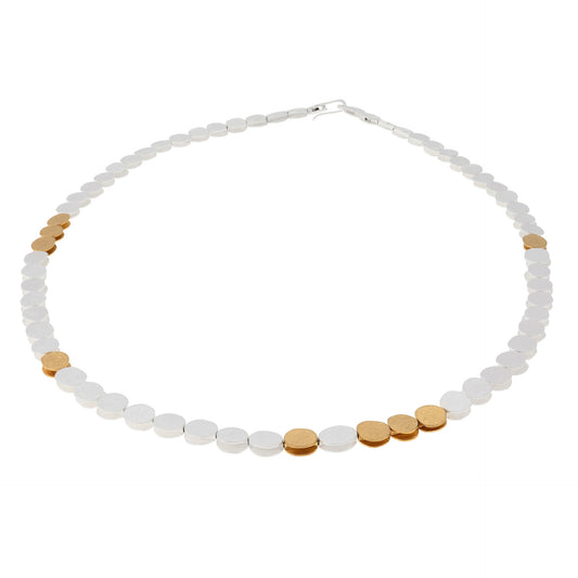 Gold Vermeil and Silver 'Pebbles' Necklace