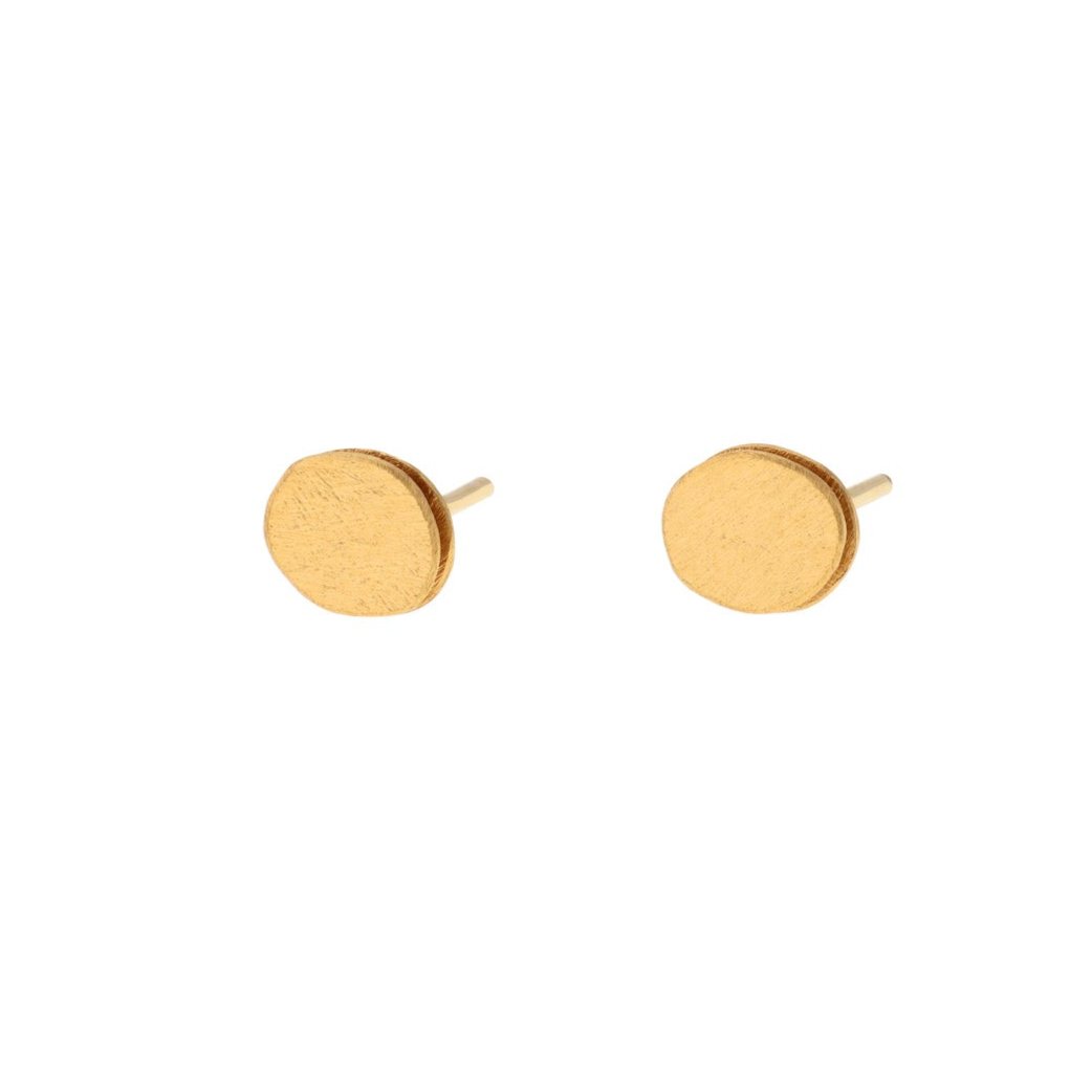 Silver Gold Vermeil Pebble Studs