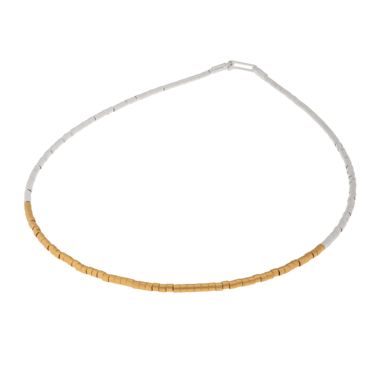 Gold Vermeil and Silver Cylindrical Necklace