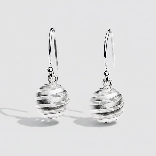 Spiral Ball Drop Earrings