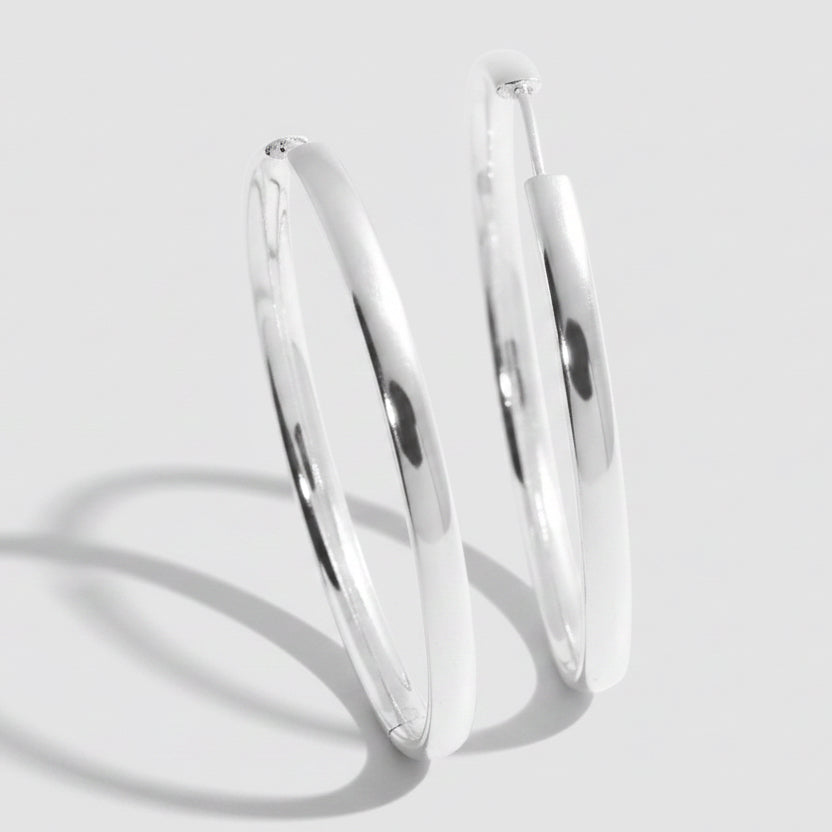 Large 55mm Sterling Silver Creole Hoop Earrings