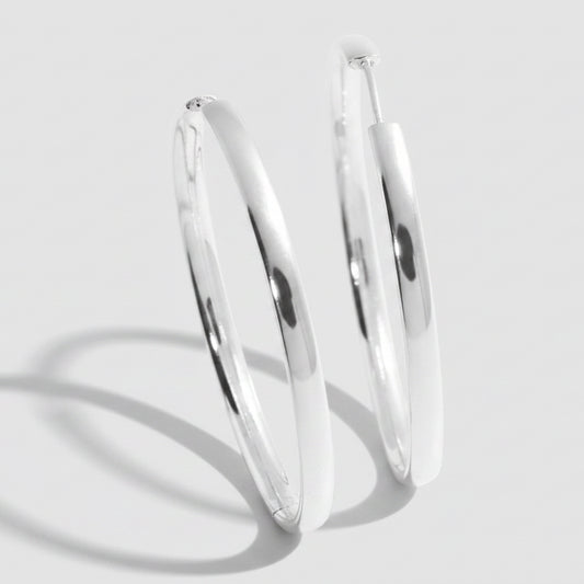 Large 55mm Sterling Silver Creole Hoop Earrings
