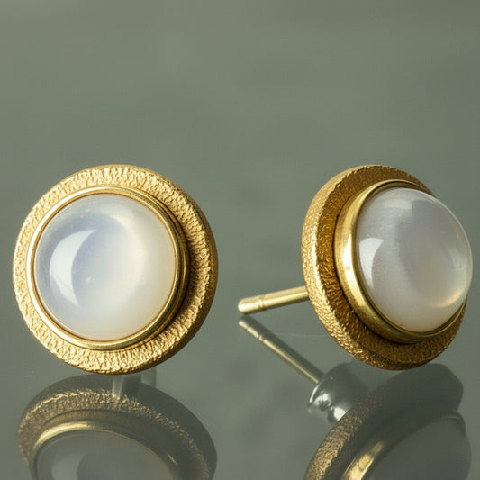Moonstone Stud Earrings