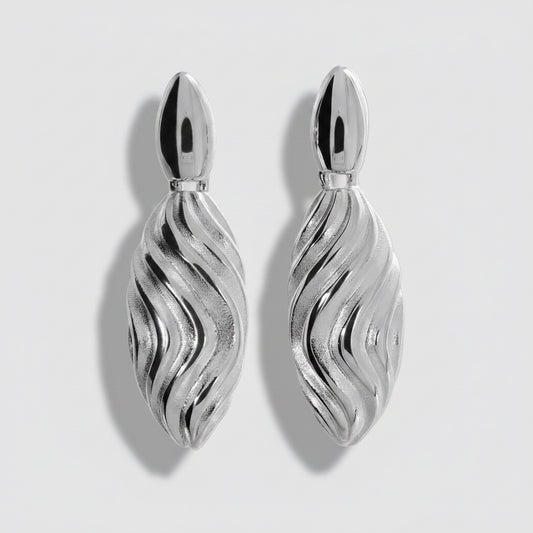 Creased Waves Drop Earrings