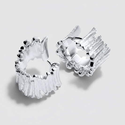 Wood Texture Creole Hoops