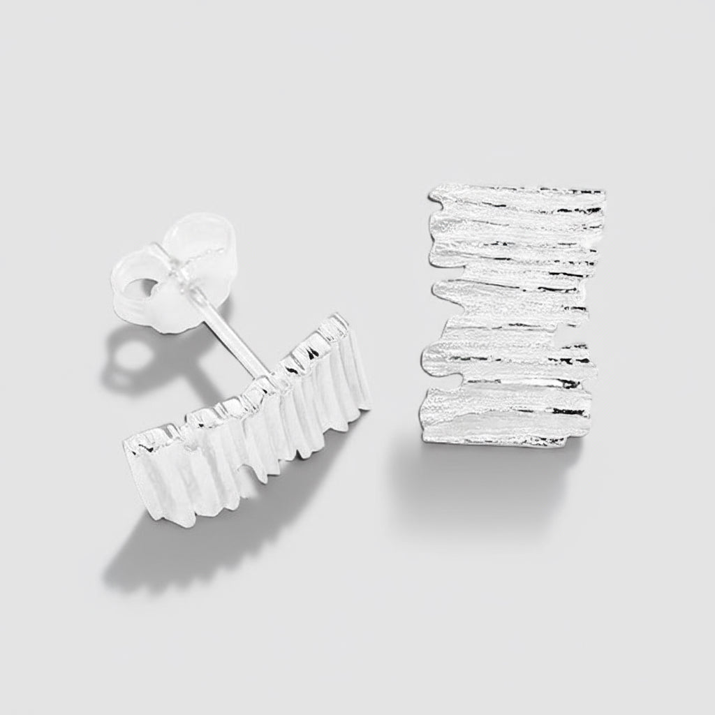 Wood Texture Stud Earrings