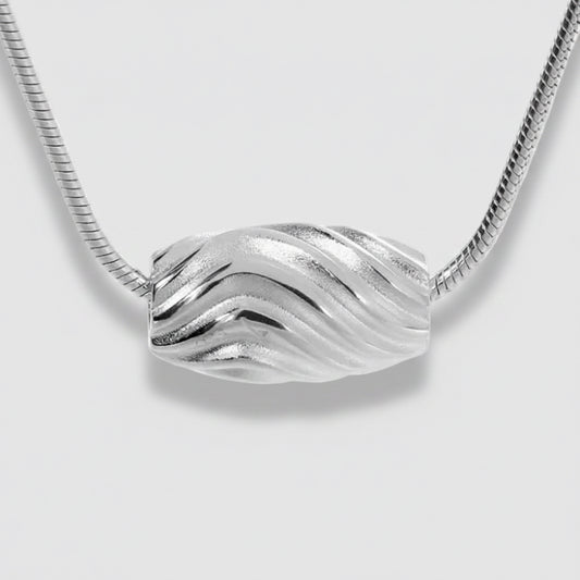 Textured Single Bead Pendant Necklace
