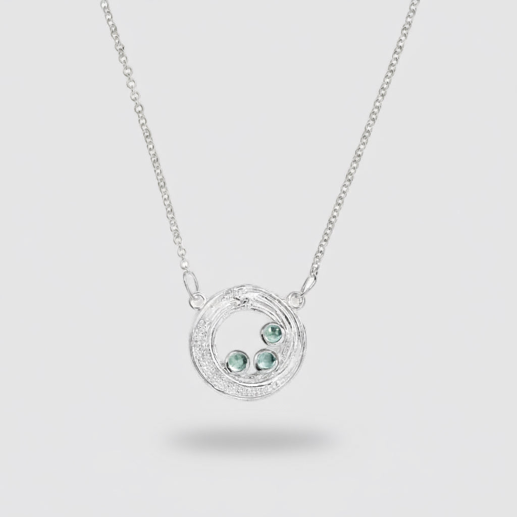 Round Blue Topaz Natural Pendant