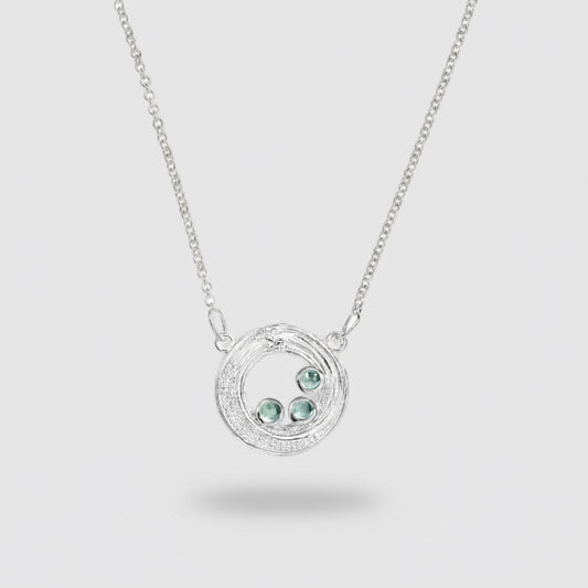 Round Blue Topaz Natural Pendant