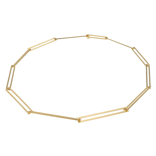 Gold Vermeil Slim Rectangular Necklace