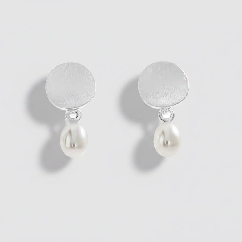Silver and Freshwater Pearl Drop Earrings