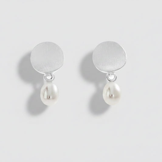 Silver and Freshwater Pearl Drop Earrings