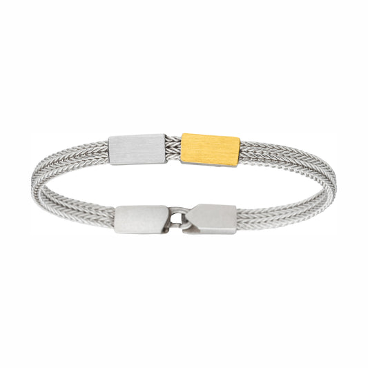A121 - Silver and Gold Fox Chain Bracelet