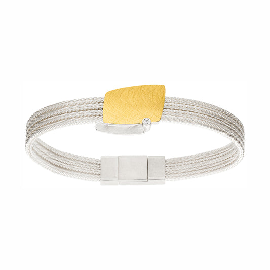 A204 - Diamond and Silver Fox Chain Bracelet